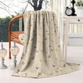 thumbnail image 2 of Beige Butterfly Pattern Blanket,Comfortable Soft Flannel Throw Blanket,All Season,Warm Lightweight Blankets for Sofa Bed Couch Living Room Chair,60"x80", 2 of 4