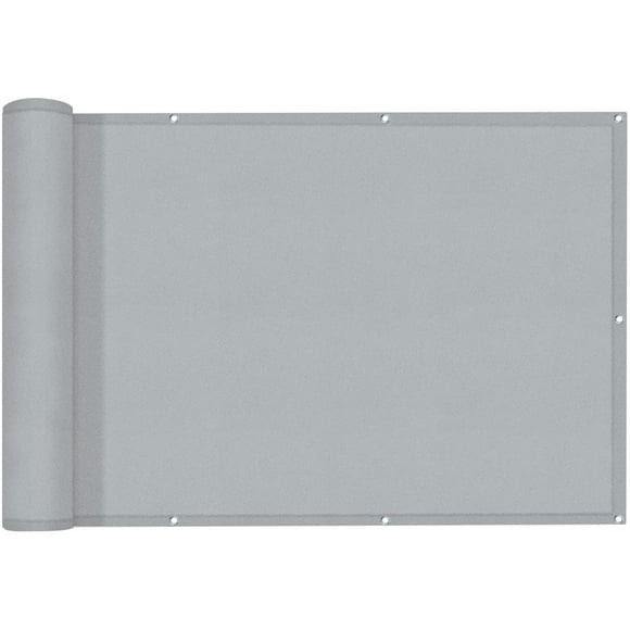 Balcony Privacy Screen Balcony Enclosures (PES) 0.9 x 6m UV Protection Balcony Privacy Screen Waterproof Polyester for Balcony Garden Outdoor,Light Grey