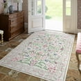 thumbnail image 2 of Moynesa 5'x7' Boho Purple Floral Area Rugs, Machine Washable Area Rugs for Living Room, Rugs for Bedroom, Soft Non-Slip Rug for Dining Room, Pale Lilac, 2 of 6