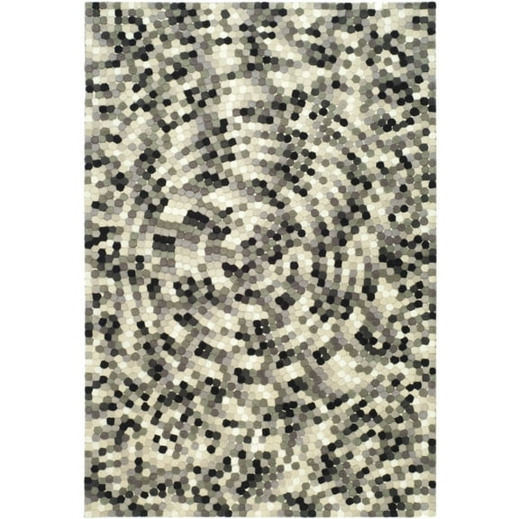 SAFAVIEH Soho Pixels Geometric Dotted Wool Area Rug, Ivory/Grey, 8'3" x 11'