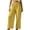 Yellow, variant on Lmueinov Womens Cotton Wide Leg Pants Elastic Waist Casual Trousers with Decorative Buttons Solid Color Flowy Long Pants for Summer Beach Vacation Clothes