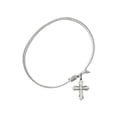 thumbnail image 2 of 7 1/4 inch Oval Eye Hook Bangle Bracelet w/ Cross medal charm w/ March Blue Swarovski Crystal, 2 of 3