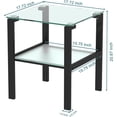 thumbnail image 7 of Holaki 2 Layer Glass End Table , Square Tea Table, Bedroom Corner Table, Living Room Side Table, Transparent, 7 of 7