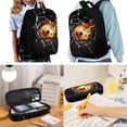 thumbnail image 2 of Uorisanigo School Backpack Kids 4-Packs Fire Soccer Backpacks Set with Insulated Lunch Box Bag Pencil Case Water Bottle Holder for Preschool Elementary Primary Girls Boys Teens, 2 of 7