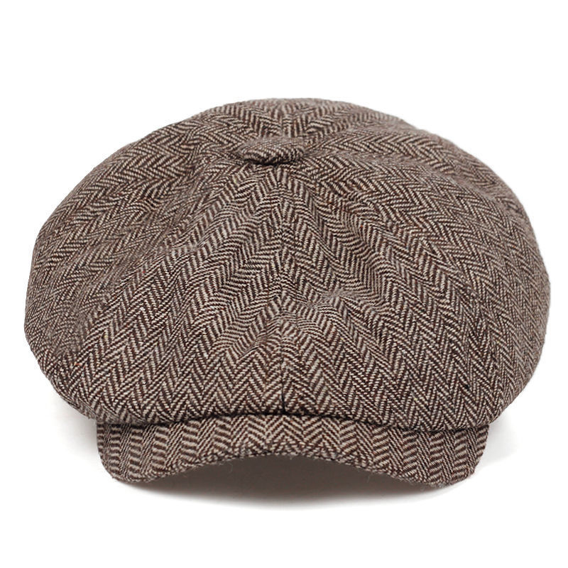 Casquette Plate Béret Homme En Tweed - Style Vintage Ivy/Gavroche - Taille S à XL