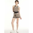 thumbnail image 2 of No Boundaries Striped Crochet Halter and Shorts Set, 2-Piece, Women's and Women's Plus, 2 of 5