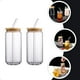 thumbnail image 4 of EeaseMX 2 juegos de vasos para beber leche, vasos multiusos para agua con pajitas y tapas, vasos de vidrio, 4 of 7
