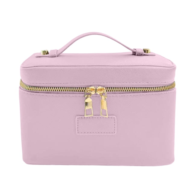 Estuche organizador de maquillaje con divisor extraíble, impermeable, de piel sintética, para vacaciones, para mujer