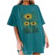 thumbnail image 1 of Faldas Cortas para Mujeres, Impresión de Flores Casual Oversized Camiseta de Manga Corta Top Hecho de 95% Poliéster 5% Spandex para Primavera Verano, Falda Corta de Verano, 1 of 7