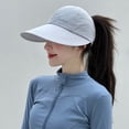 thumbnail image 2 of UTSJKR Women's High Ponytail UPF 50 Baseball Cap, Quick Dry Adjustable Breathable Sun Hat Cycling Outdoor Gray, 2 of 5