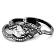 thumbnail image 5 of Women's Stainless Steel Two-Tone IP Light Black 7.42(g) CZ Clear Ring Set, 5 of 5