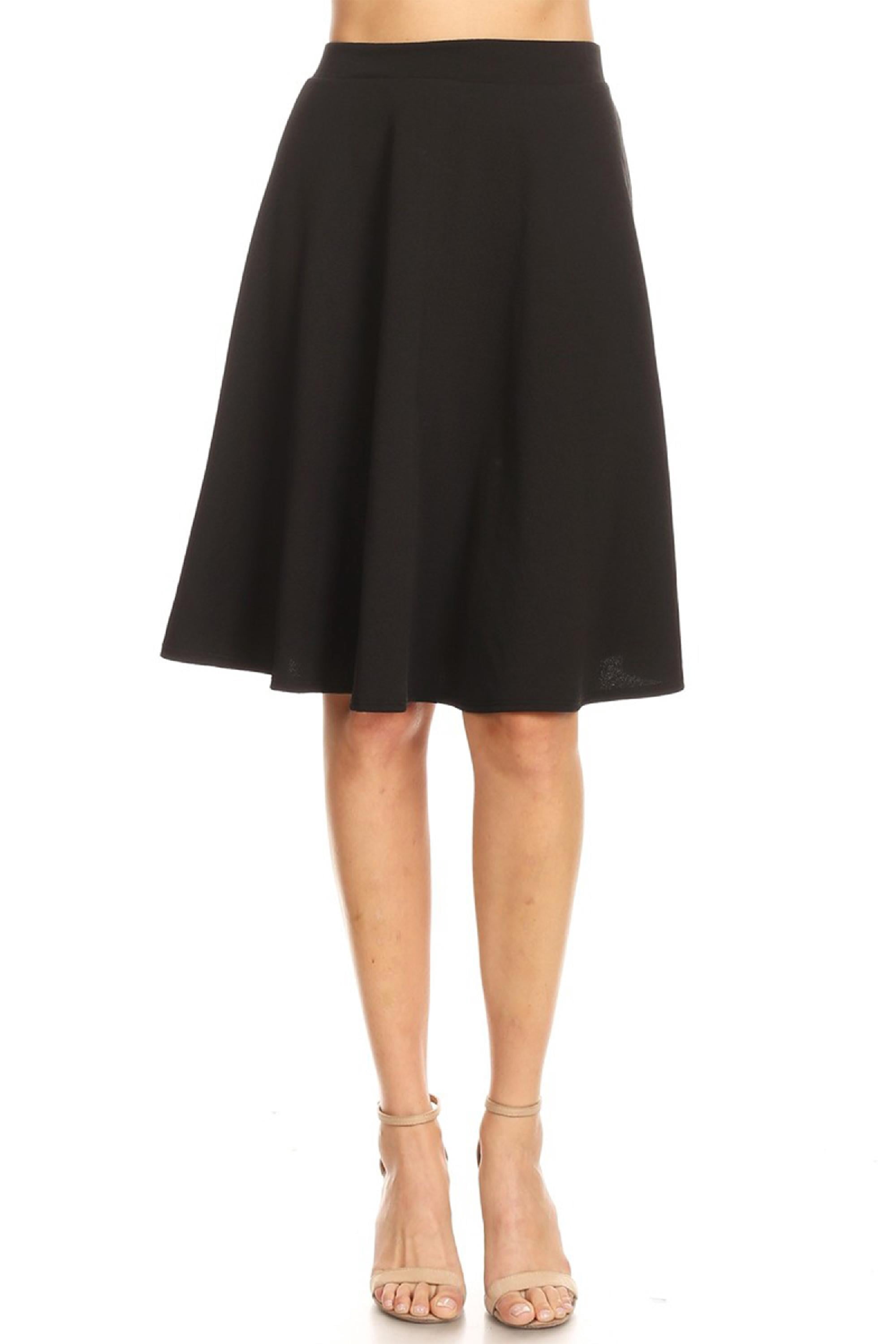 Women's Casual Solid Color A-Line Midi Skirt