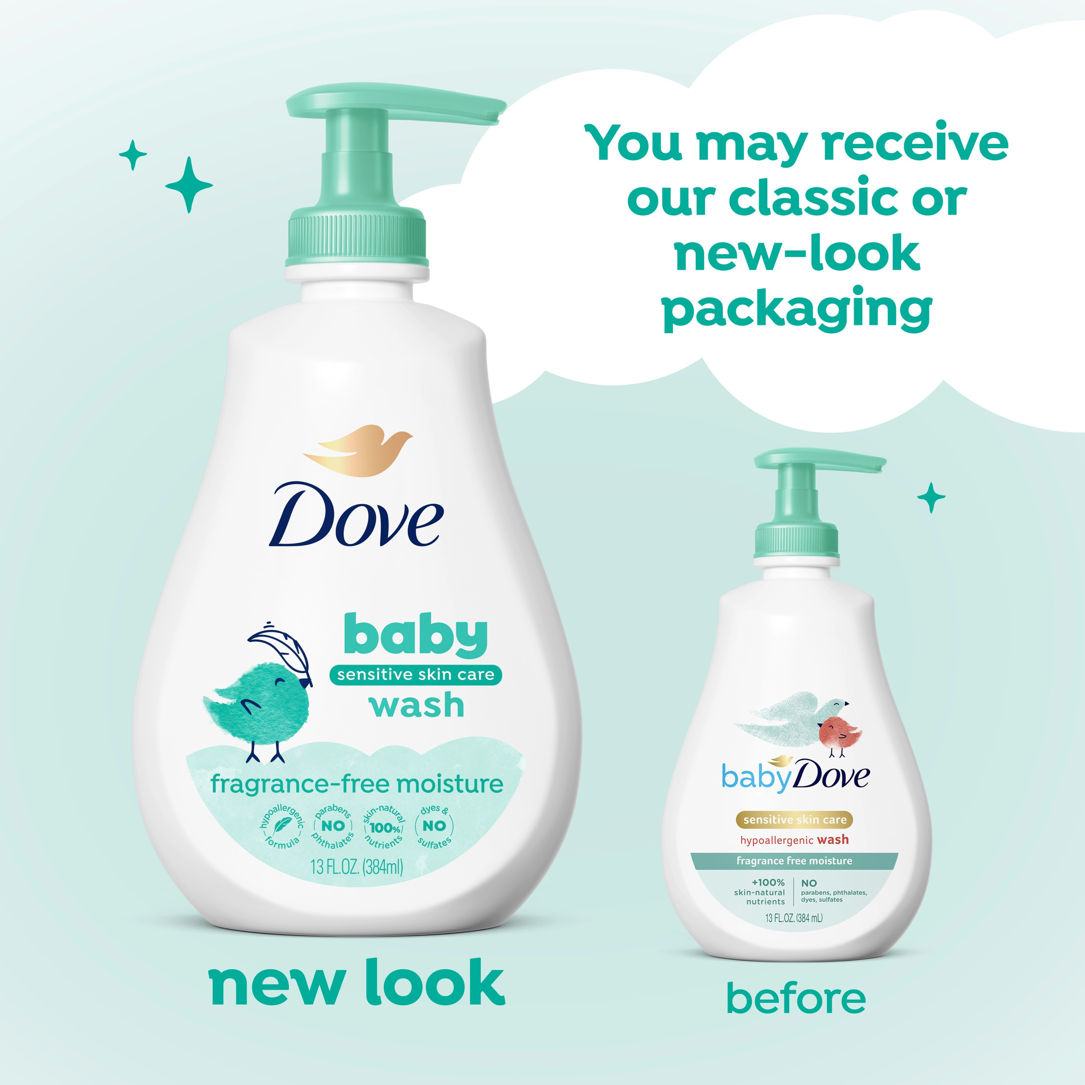 Baby Dove Sensitive Skin Fragrance-Free Baby Wash, 13 oz photo 3