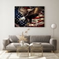 thumbnail image 3 of "Bald Eagle with American Flag & Cherry Blossoms" Canvas Wall Art, Patriotic Wildlife Illustration, Striking Decor for Man Cave, Office & Modern Home, 3 of 8