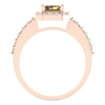 thumbnail image 4 of 1.92 ct Emerald Cut Simulated Champagne Diamond Solitaire with Accents Engagement Ring for Women in 18K Rose Gold, 4 of 5