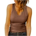 thumbnail image 2 of YHAJDS Women's Basic T-shirts Round Neck Short Sleeve Knit Solid Color Casual Summer Blouse, 2 of 5