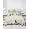 thumbnail image 2 of Quilt King Size Bedding Set, Sage Green Reversible Summer Quilt 3 Pieces, Eucalyptus Leaves Lightweight Bedspreads Coverlets with 2 Pillow Shams for All Seasons, 2 of 5