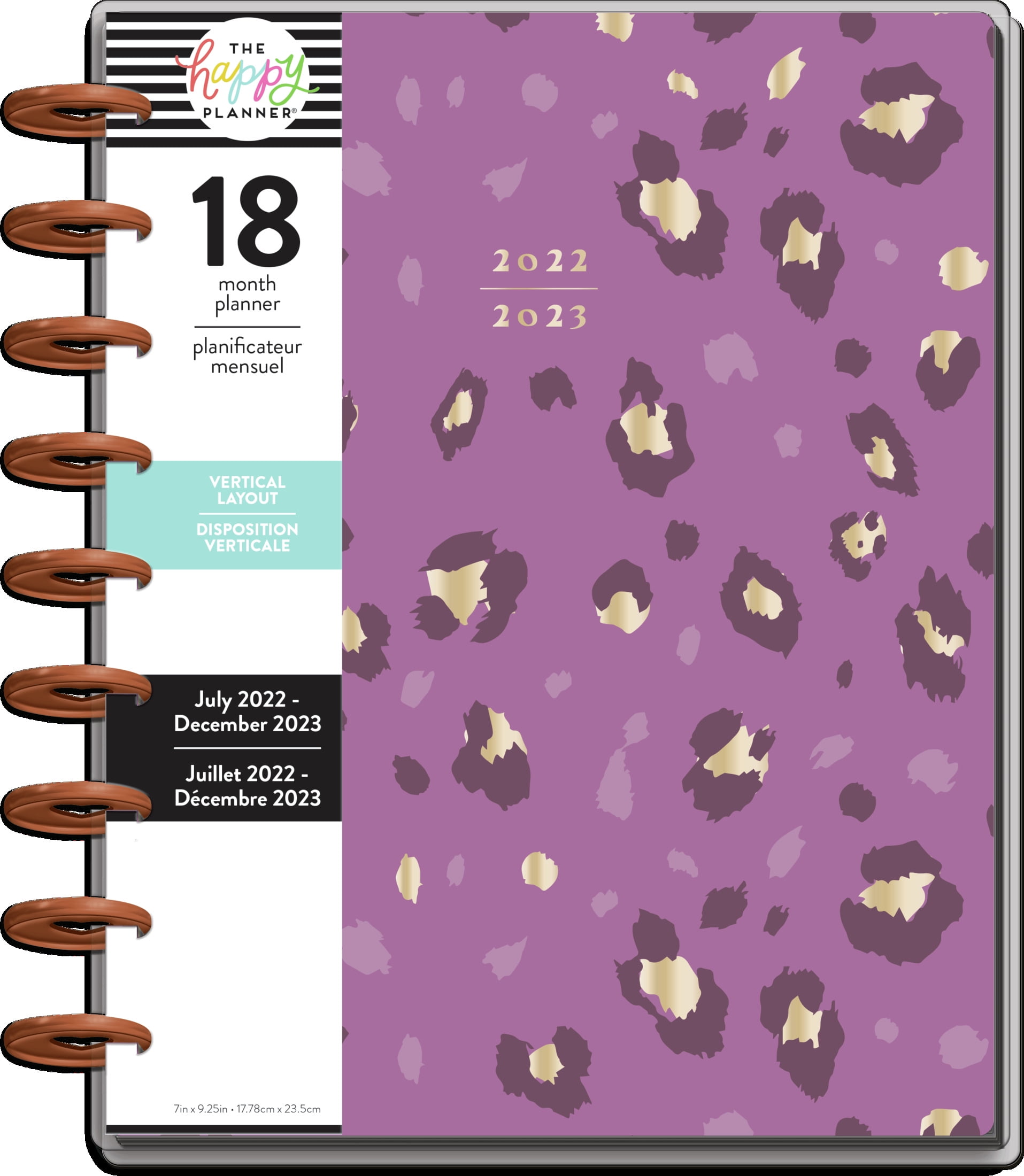 Daily Vertical Layout Oh Happy Day Theme December 2023 The Happy Planner Daily 18 Month Planner July 2022 Weekly & Monthly Twin Loop Bound Pages Big Planner 11.5” x 10.2” 