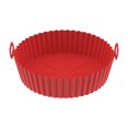 thumbnail image 2 of Airle Friteuses à Air Chaud Plateau de Cuisson Forme Ronde Poignées Doubles Résistant au Froid et à la Chaleur Antiadhésif Réutilisable de Qualité Alimentaire Accessoires pour Friteuses à Air Four Pot en Silicone, 2 of 8