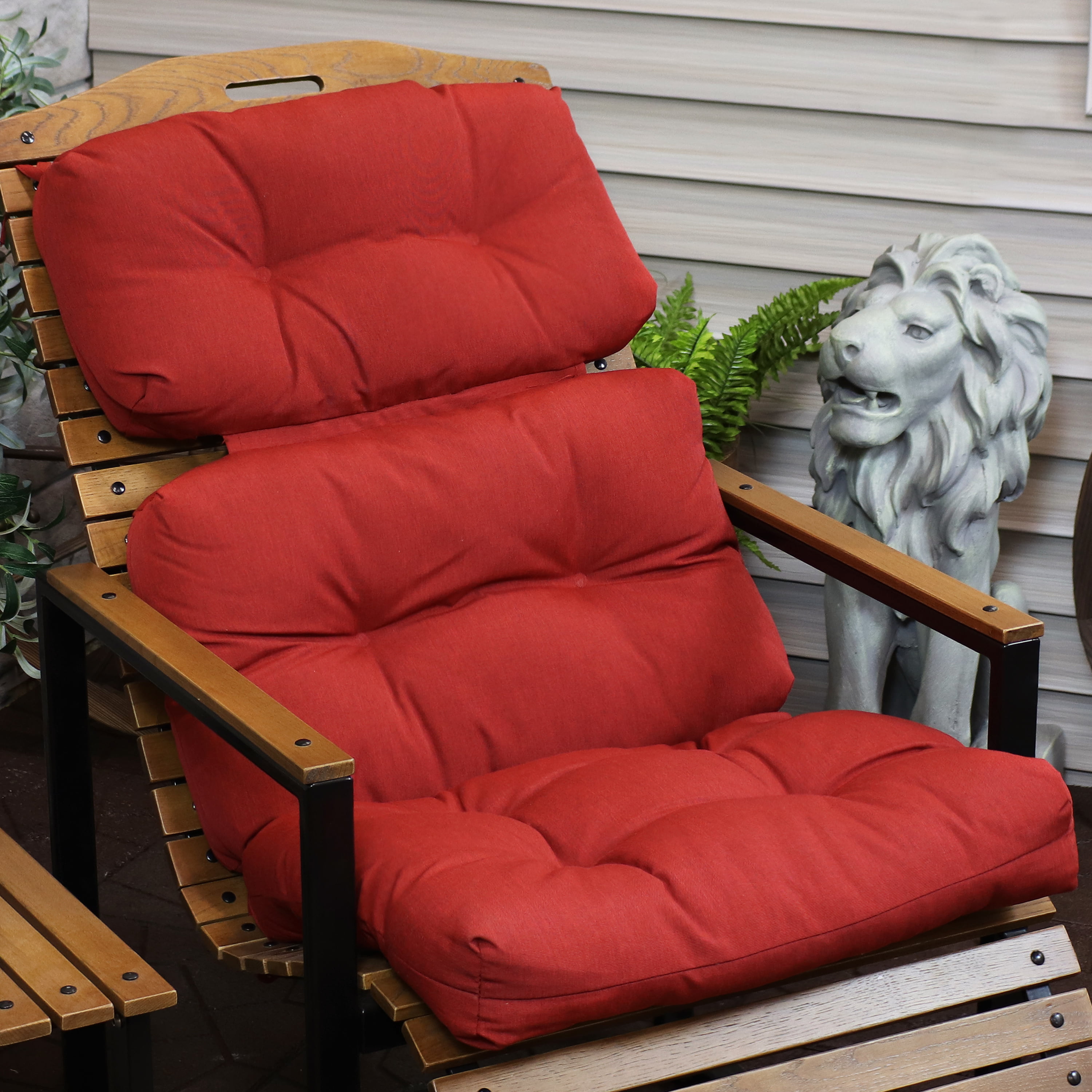 Blue Sunnydaze Olefin Tufted Outdoor Chaise Lounge Chair Cushion 