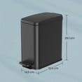 thumbnail image 3 of Cubo de Baño, Cubo Basura Pequeño de 5 L con Tapa, Cubo de Inodoro con Pedal, Acero, Cierre Suave, Delgada para Espacios Pequeños, Negro, 3 of 6