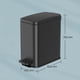 thumbnail image 3 of Cubo de Baño, Cubo Basura Pequeño de 5 L con Tapa, Cubo de Inodoro con Pedal, Acero, Cierre Suave, Delgada para Espacios Pequeños, Negro, 3 of 6
