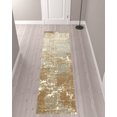 thumbnail image 2 of 2' X 10' Grey And Brown Abstract Hand Loomed Stain Resistant Runner Rug, 2 of 5