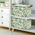 thumbnail image 2 of Yayeee Foldable Storage Basket for Shelves with Handles Waterproof Cloth Bins, Green Floral, 2 of 7