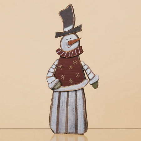 Pack of 2 Red and White Decorative Rustic Christmas Holiday Wood Snowmen 20"