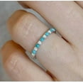 thumbnail image 2 of Turquoise Opal Eternity Band Wedding Engagement Band Thin Stacking Ring 925 Sterling Silver Gemstone Jewelry For Women Gift, 2 of 5