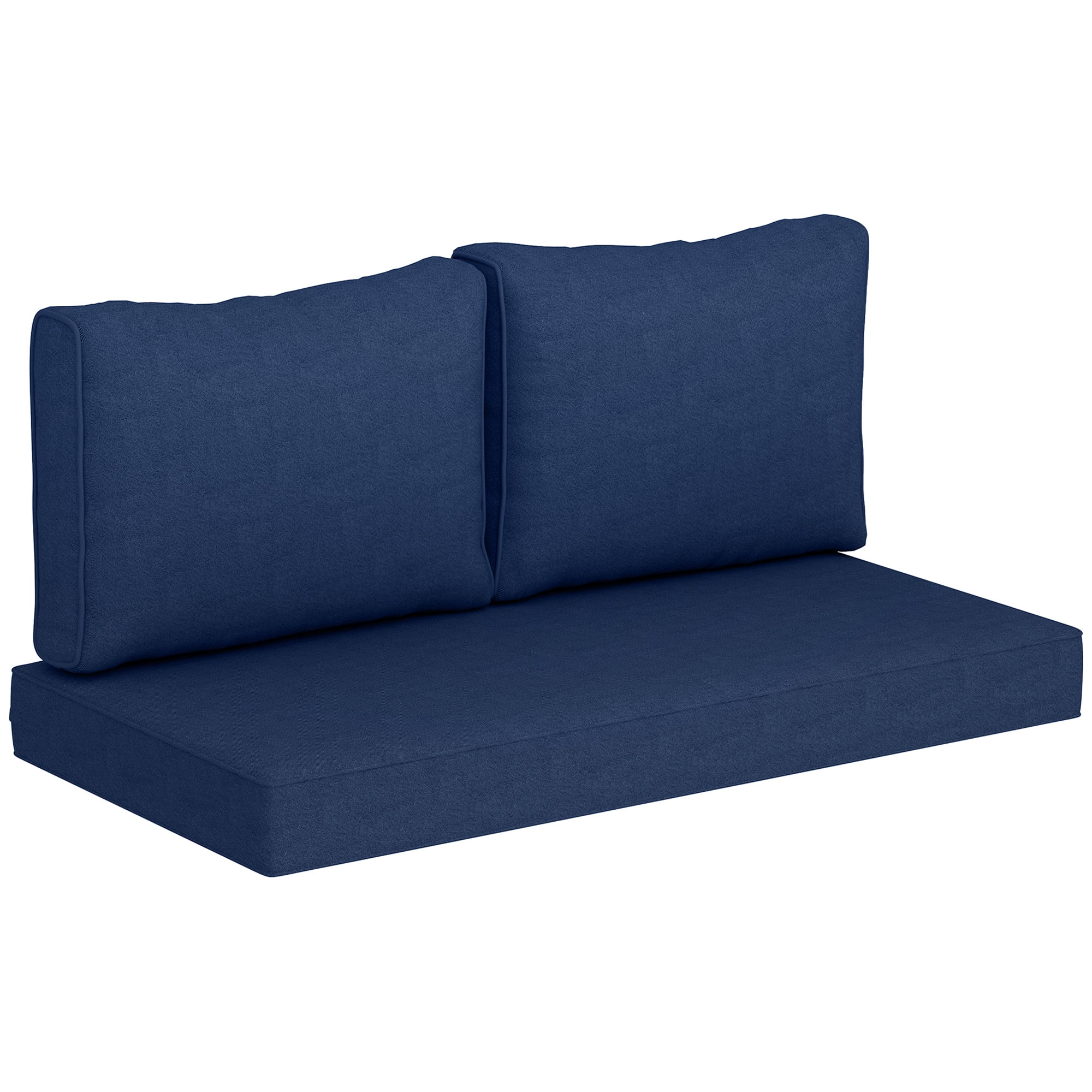 Outsunny 2 Seater Patio Furniture Cushions, 5 in Outdoor Loveseat Cushions with Removable Cover, Replacement Cushions for Outdoor Furniture, Navy Blue