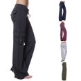 thumbnail image 3 of Guardoinrt Automne Femmes Décontracté Style Élastique Yoga Pantalons Randonnée Course Séance d'Entraînement Fitness Simple Jambe Droite Pantalons Vêtements Vin Rouge, 3 of 6