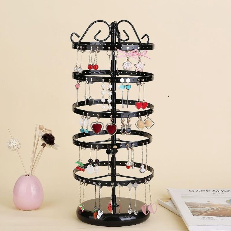 WINDLAND 5 Tier Rotating Earring Holder 220 Holes Earring Storage Display Tower Rack