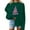 #395-Green, variant on Craaazy Christmas Trees With Lights Printed Shirts For Women Long Sleeve Crew Neck Sweatshirts Gifts For Women
