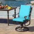 thumbnail image 3 of ARDEN 4-Pack Outdoor Patio Dining Chair Cushion, 20x44, Rain-Proof Seat Pad, Fade-Resistant Outdoor Cushion Pool Blue Leala, 3 of 13