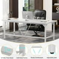 thumbnail image 7 of Homieasy Large Desk, 70.8 x 31.5 Inch Extra Long Executive Computer Desk, Heavy Duty 2 Person Desk, Premium Super Thick Study Writing Table Computer Table, White, 7 of 7