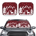 thumbnail image 2 of Kll Christmas Buffalo Plaid Windshield Sun Shade 2-Piece Foldable Car Front Window Sunshade For Most Sedans Suv Truck- Small, 2 of 7