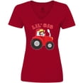 thumbnail image 3 of Inktastic Farmer Tractor Little Sis Women's V-Neck T-Shirt, 3 of 5