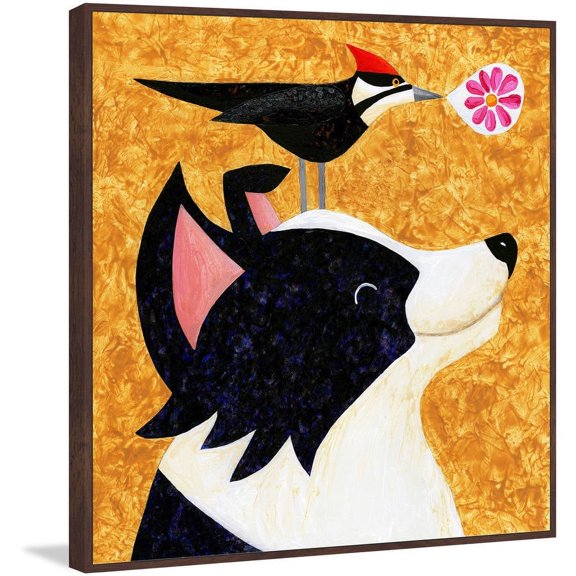 Marmont Hill - "Wood You Be My Friend" by Janet Nelson Floater Framed Painting Print on Canvas