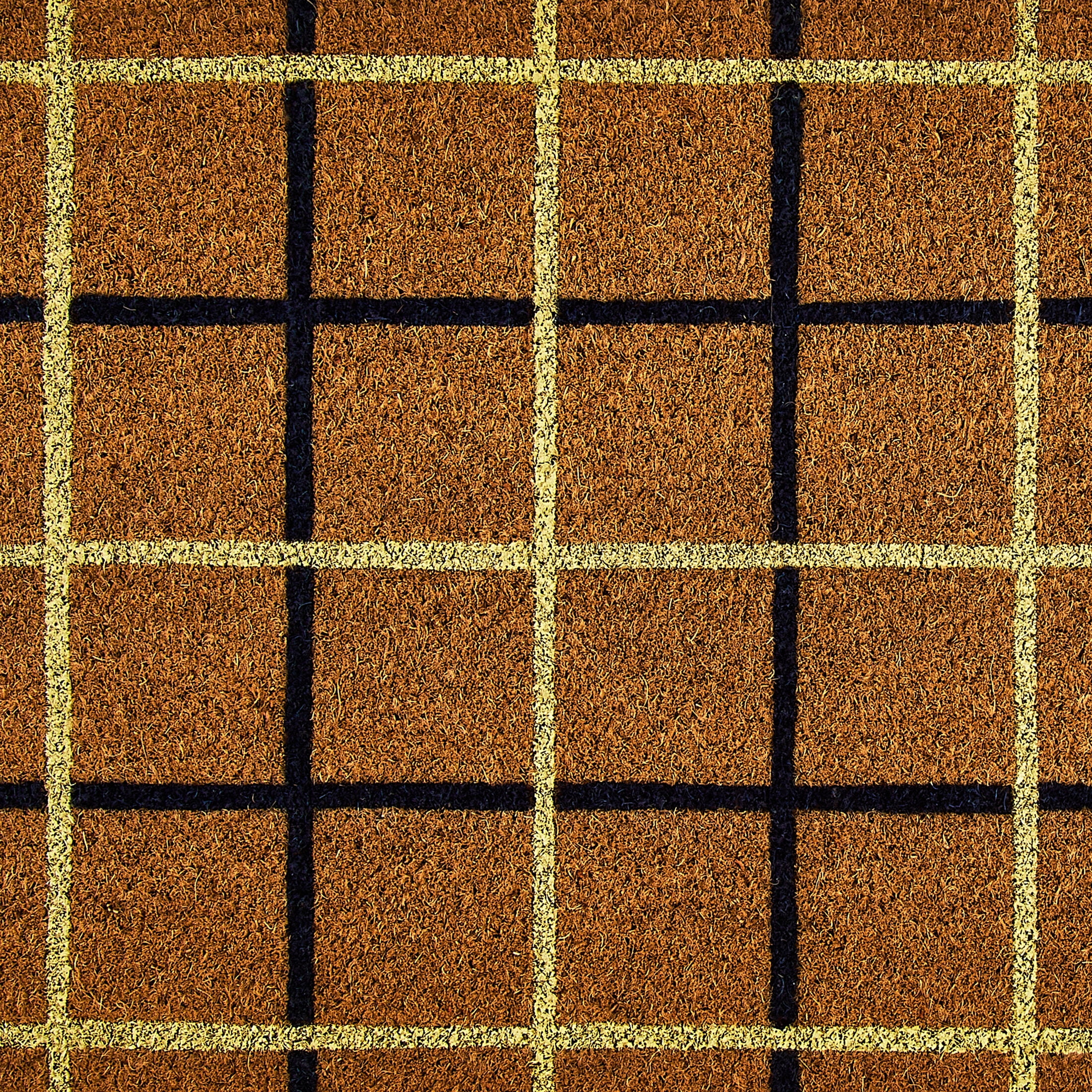 Mainstays Multicolor Grid Coir Outdoor Doormat, 18 in x 30 in