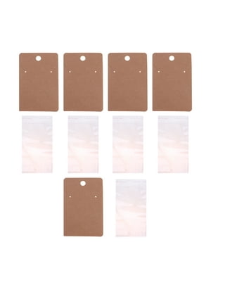 Uxcell 2.5 x 3.5 Earring Display Card Necklace Card Holder Blank Paper  Tags Earring Card, Brown 100 Pack 