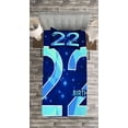 thumbnail image 3 of Ambesonne Blue Quilted Bedspread Set 2 Pcs, Happy Polygon Star, Twin Size, Dark and Sky Blue, 3 of 3