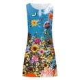 thumbnail image 4 of IROINNID Fit&Flare Dress For Women Sleeveless Round Neckline Sexy Vintage Round Dresses Strapless Print Dress, 4 of 5