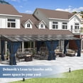thumbnail image 7 of Kullavik Outdoor Lean to Gazebo 10x26FT, Hardtop Wall Mounted Gazebo with Sloping Sun Panel Roof, Awnings for Patio with Metal Frame, Double Curtains for Garden, Lawn, Backyard Deck, Blue, 7 of 7
