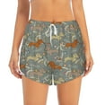 thumbnail image 2 of Vsdgher Dachshund Dog Bird Print Women's Running Double Layer Shorts High Waisted with Pockets Elastic Yoga Workout Athletic Gym Sports, 2 of 8