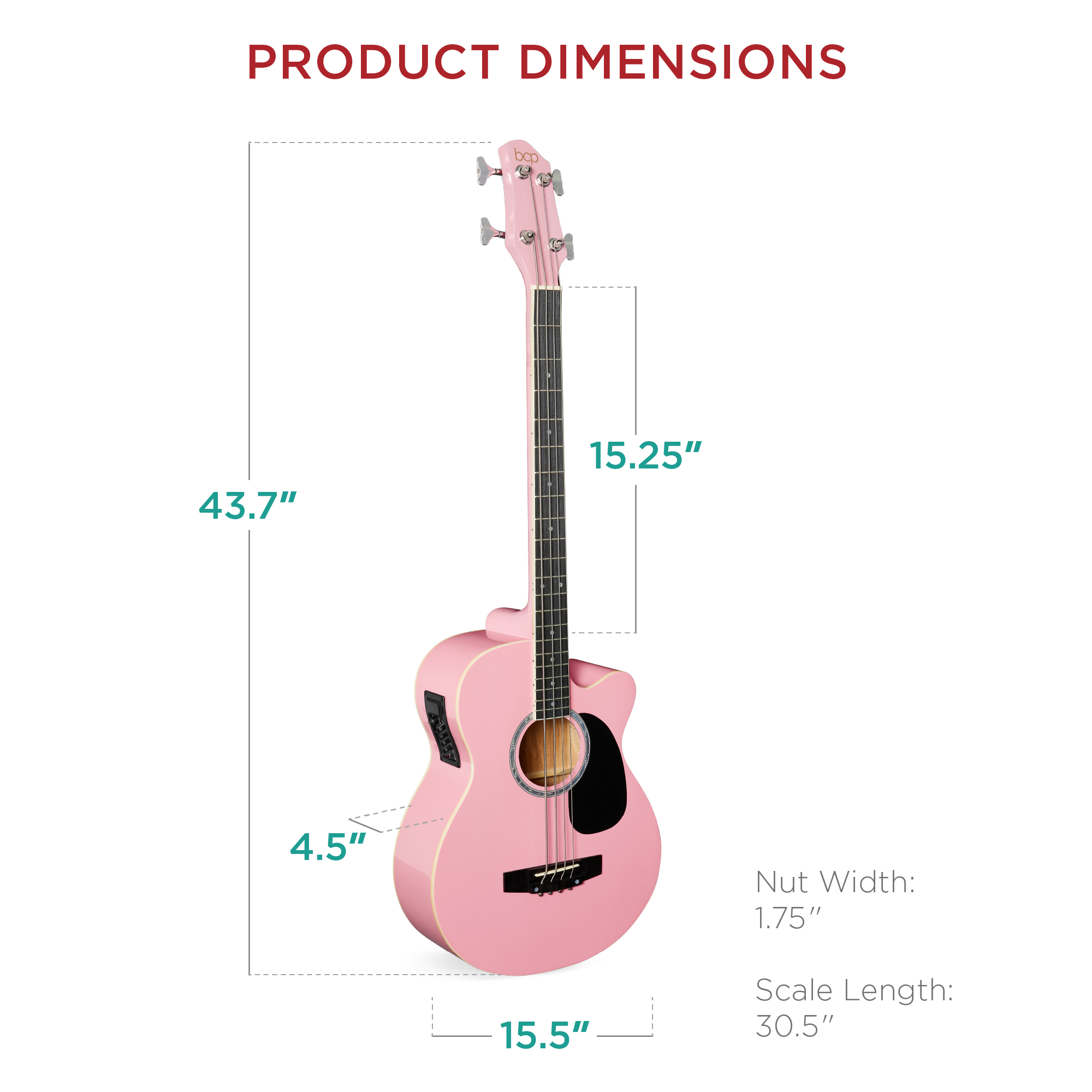 Best Choice Products Acoustic Electric Bass Guitar 22-Fret photo 7