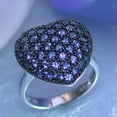 thumbnail image 4 of Blue Zirconia Love Heart AAA Cz Band Womens Stainless Steel Party Ring Size 6-10, 4 of 5