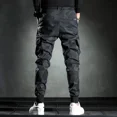 thumbnail image 5 of Pantalones cargo para hombre, elásticos, anchos, multibolsillos, multibolsillos, moda emo, pantalones para hombre, estilo Harajuku, estéticos, sueltos, de algodón, ropa técnica, 5 of 5