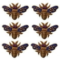thumbnail image 2 of eloria 11pcs, 4x3cm Bee Shaped Embroidery Neck Sew On Applique Patches/Decorative Patches for Clothes, Jackets, Jean's, Blouse, Saree, Dress Decoration (Blue), 2 of 4