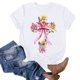 thumbnail image 3 of Blusas de Manga Corta para las Mujeres Divertida Impresión Cuello Redondo Camiseta Vintage, Blusas de Primavera para las Mujeres, 3 of 4